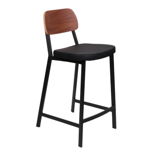 TABOURET NOIR ET NOYER - THEO CS-667WL