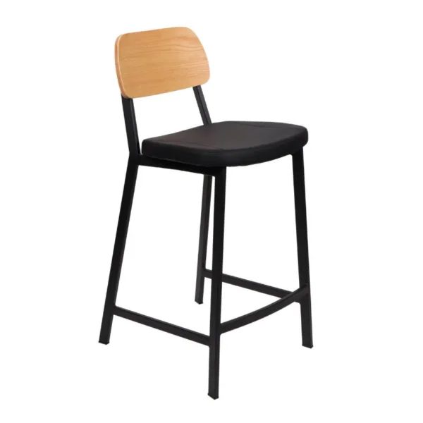 TABOURET NOIR ET CHÊNE - THEO CS-667OAK