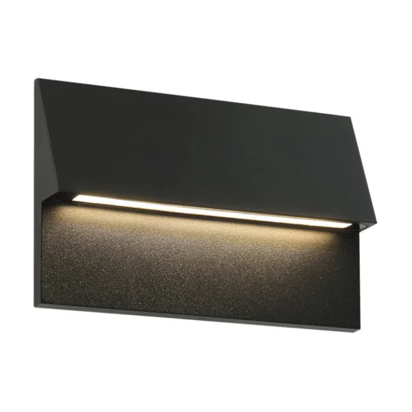 Black LED outdoor recessed wall light- DAWN E20305MB