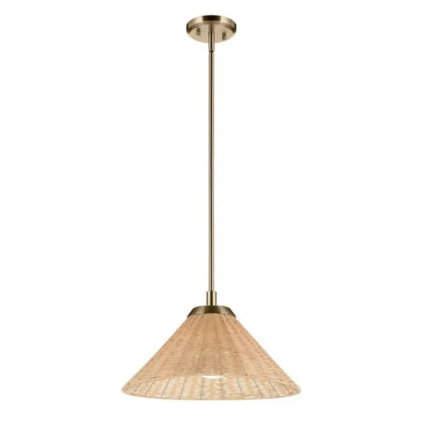 SUSPENDU ROTIN NATUREL ET CHAMPAGNE- BEKAH 52729CPZ