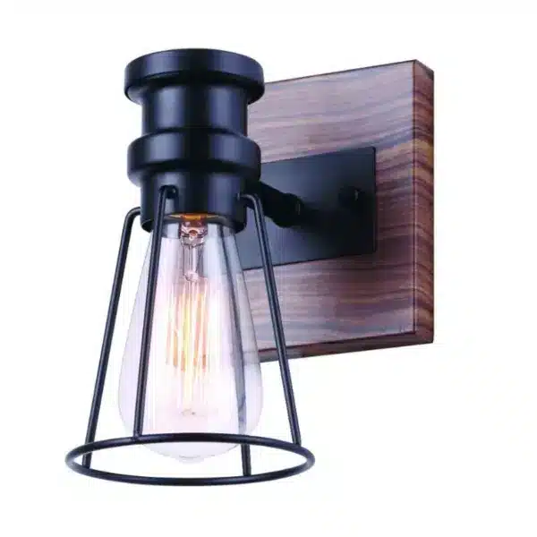 BLACK AND WOOD SINGLE WALLMOUNT- BLAKE IVL752A01BKW
