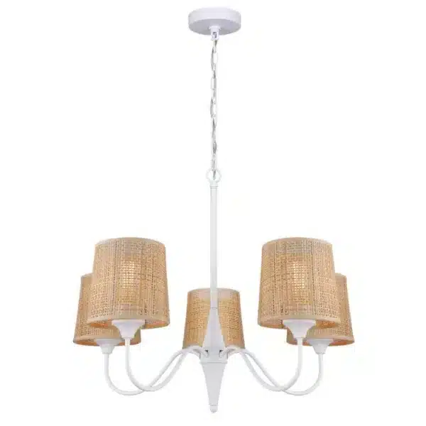 CHANDELIER BLANC ROTIN - DAISEY ICH2194B05WH