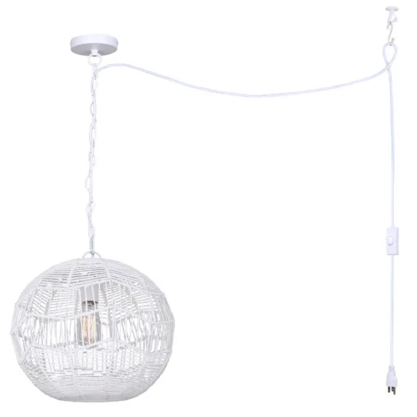 SUSPENSION ROTIN BLANC - VALENCE IPL1197A01WH
