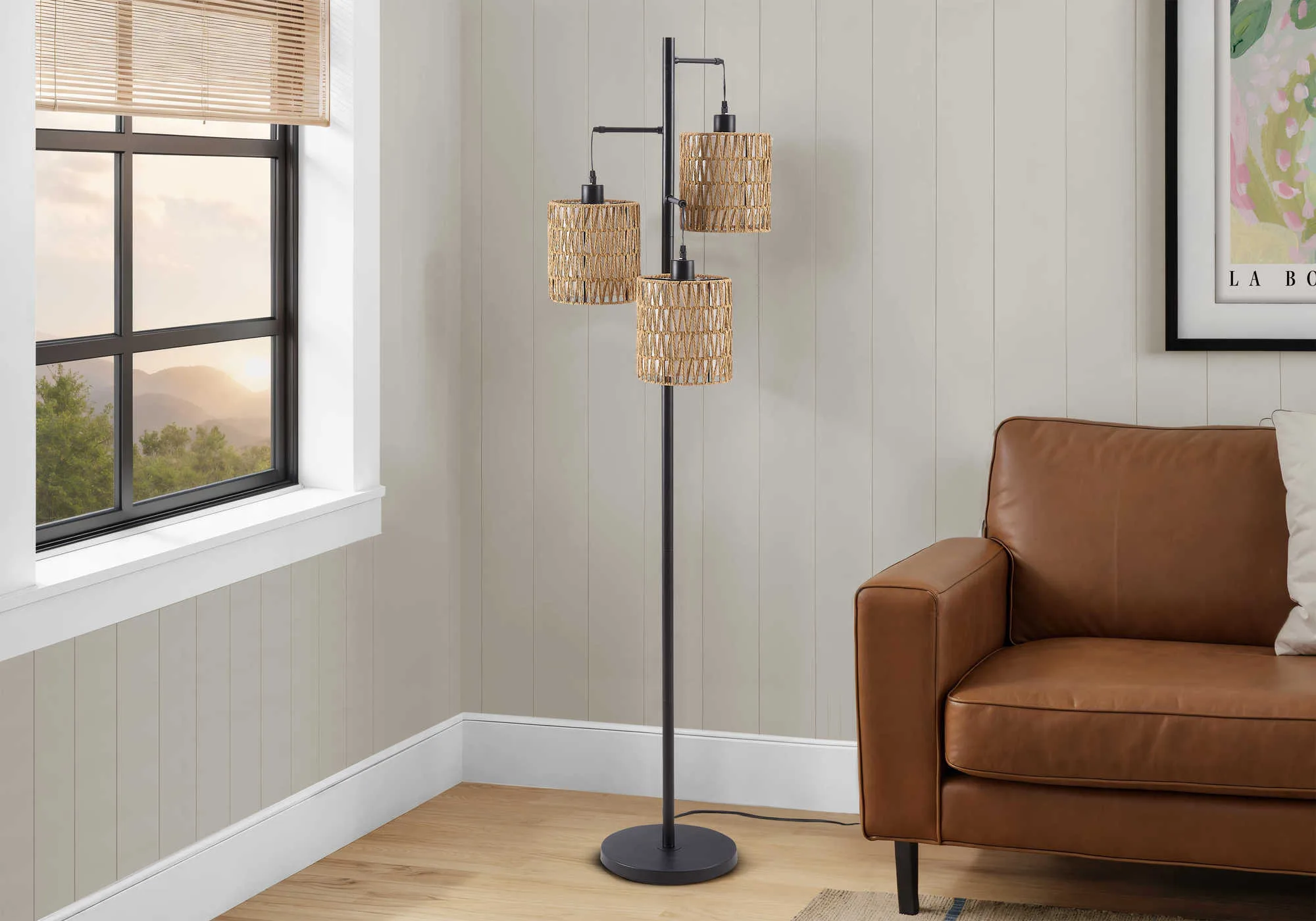 LAMPE SUR PIED 3-L NOIR- I 9651 - Image 2