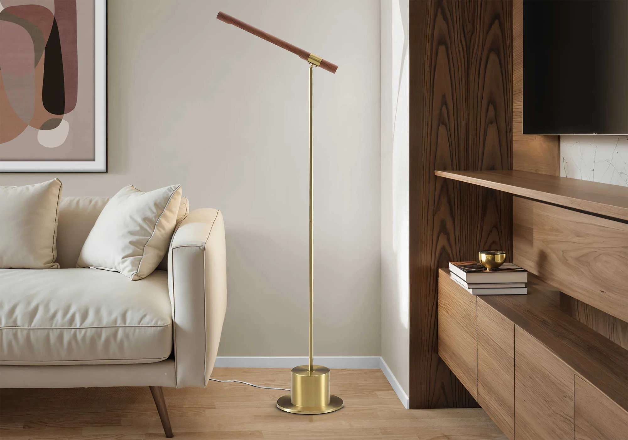 BRASS FLOOR READING LED LAMP - I 9652 - Image 2