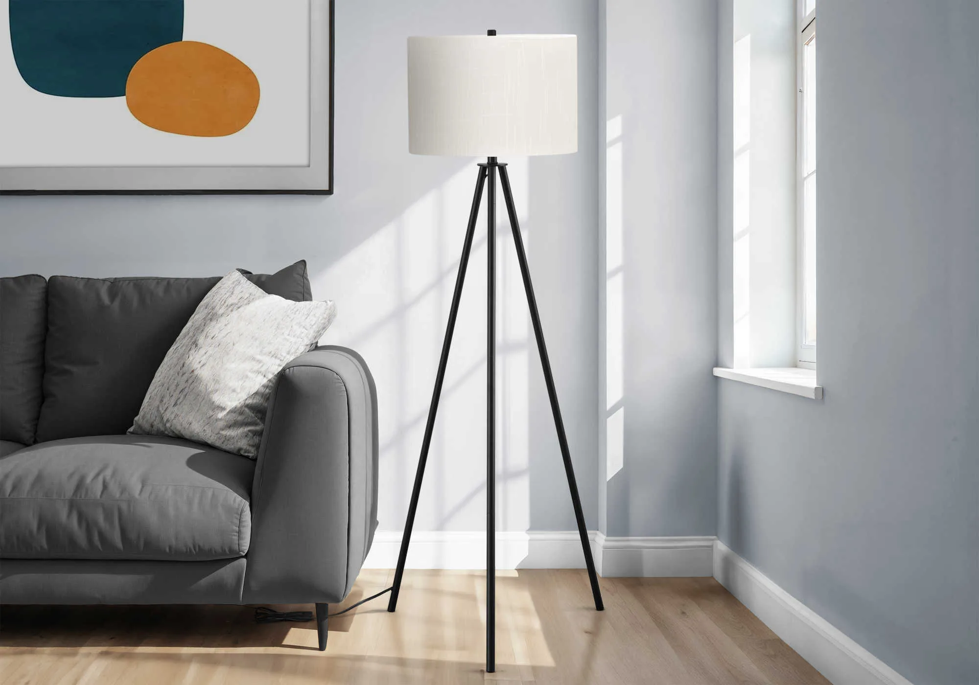 LAMPE SUR PIED TREPIED NOIR- I 9735 - Image 2