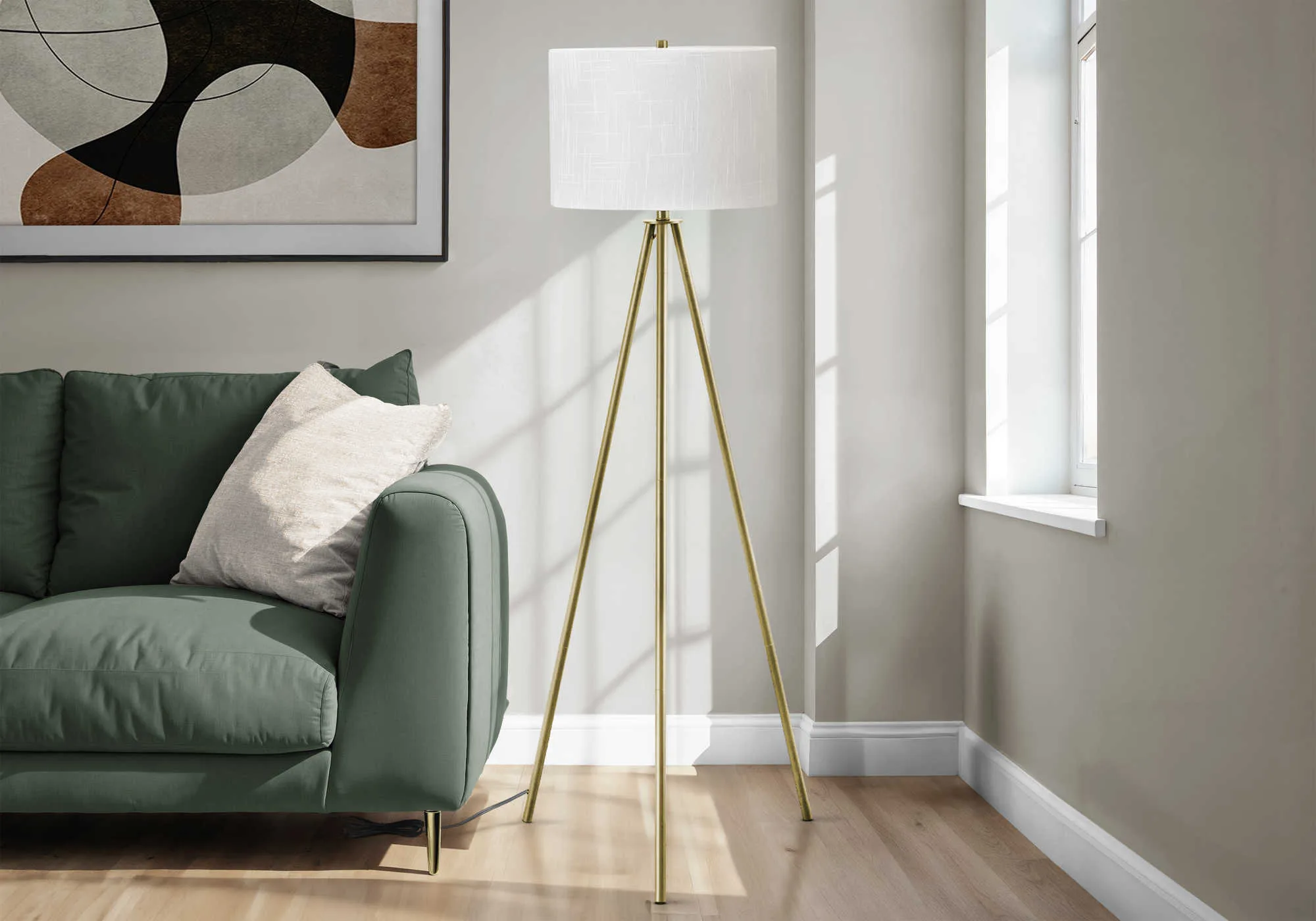 LAMPE SUR PIED TREPIED LAITON- I 9736 - Image 2