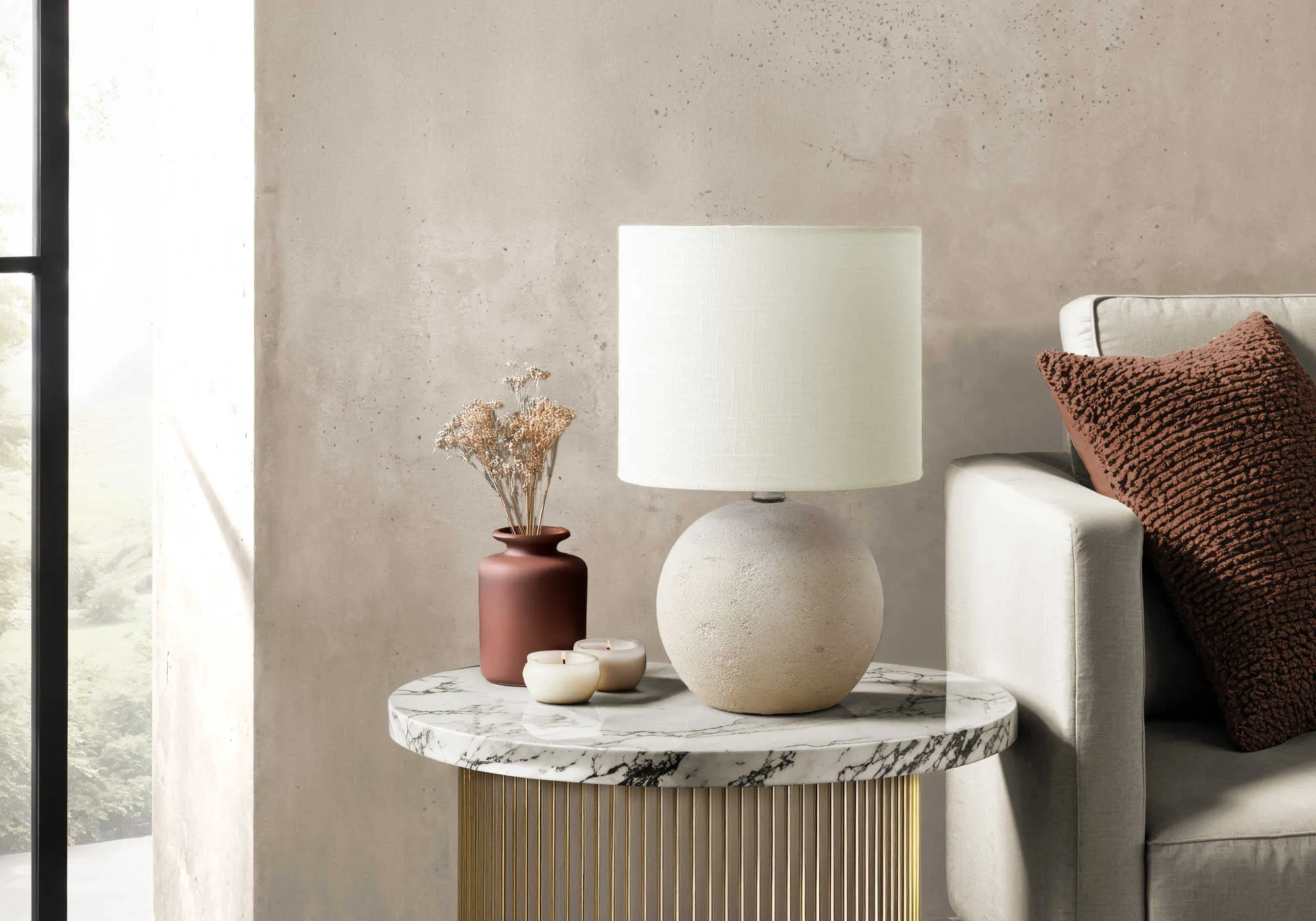 LAMPE DE TABLE IVOIRE BETON - I 9851 - Image 2