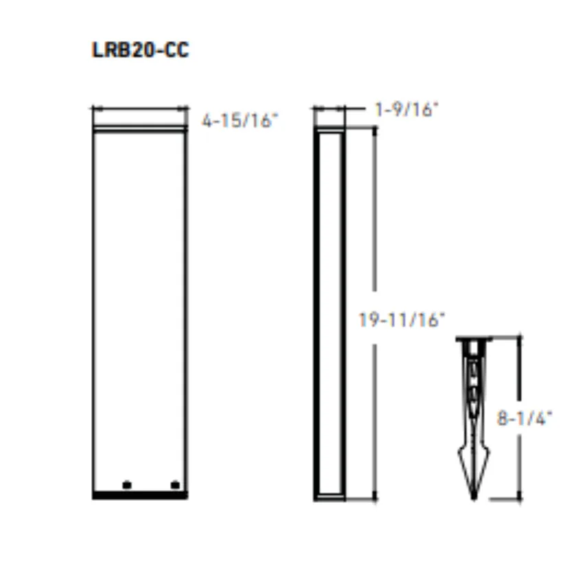 BOLLARD EXTÉRIEUR 20" NOIR DEL - COLUMN LRB20-CC - Image 4