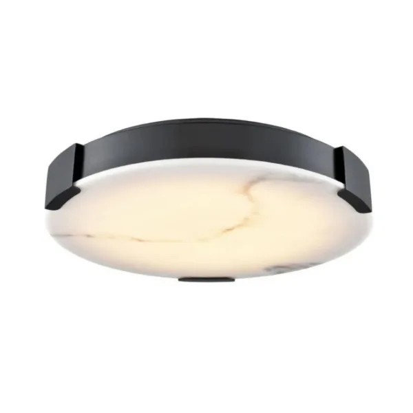 BLACK AND FAUX ALABASTER LED FLUSH MOUNT- PETRA DVP42038EB-GFA