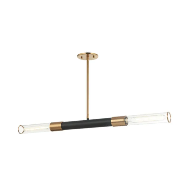 SUSPENDU LINÉAIRE 2-L NOIR ET LAITON- TUBO C61202MBAG