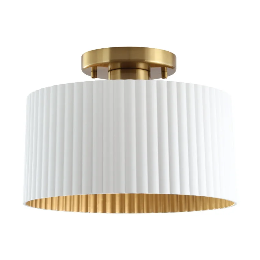 PLAFONNIER SIMPLE BLANC ET LAITON- LEILANI 206962A