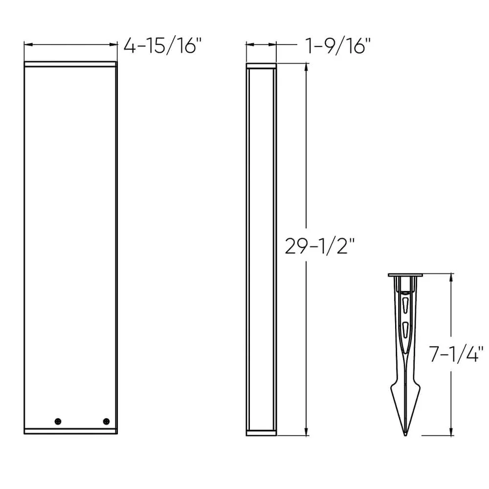 BOLLARD EXTÉRIEUR 30" NOIR DEL - COLUMN LRB20-CC - Image 4