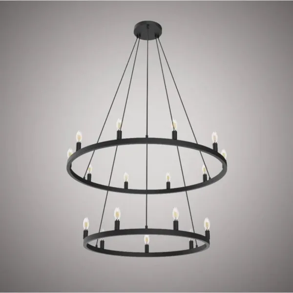 CHANDELIER 17-L NOIR- WAGON C5939-DT-MB