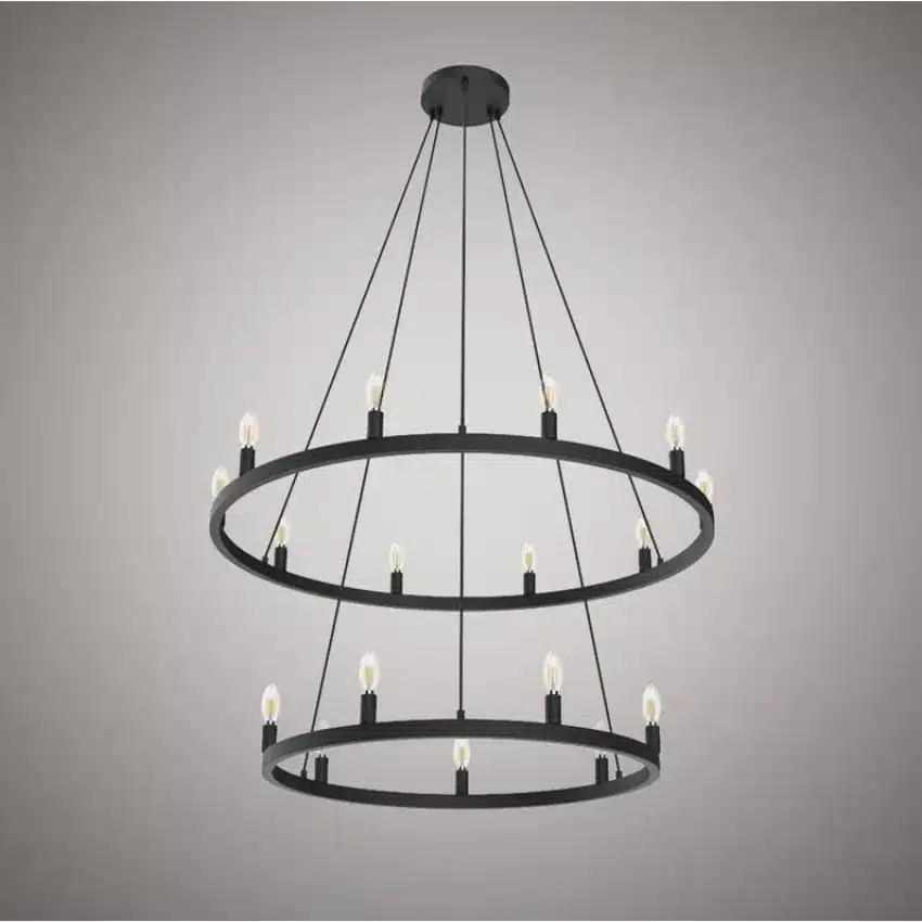 CHANDELIER 17-L NOIR- WAGON C5939-DT-MB