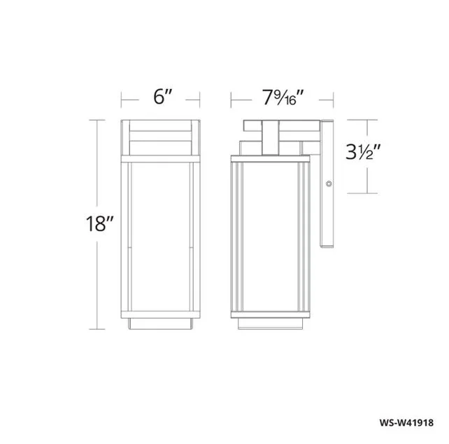 BLACK LED OUTDOOR WALL MOUNT- TWO IF BY SEA WS-W41918 - Image 2