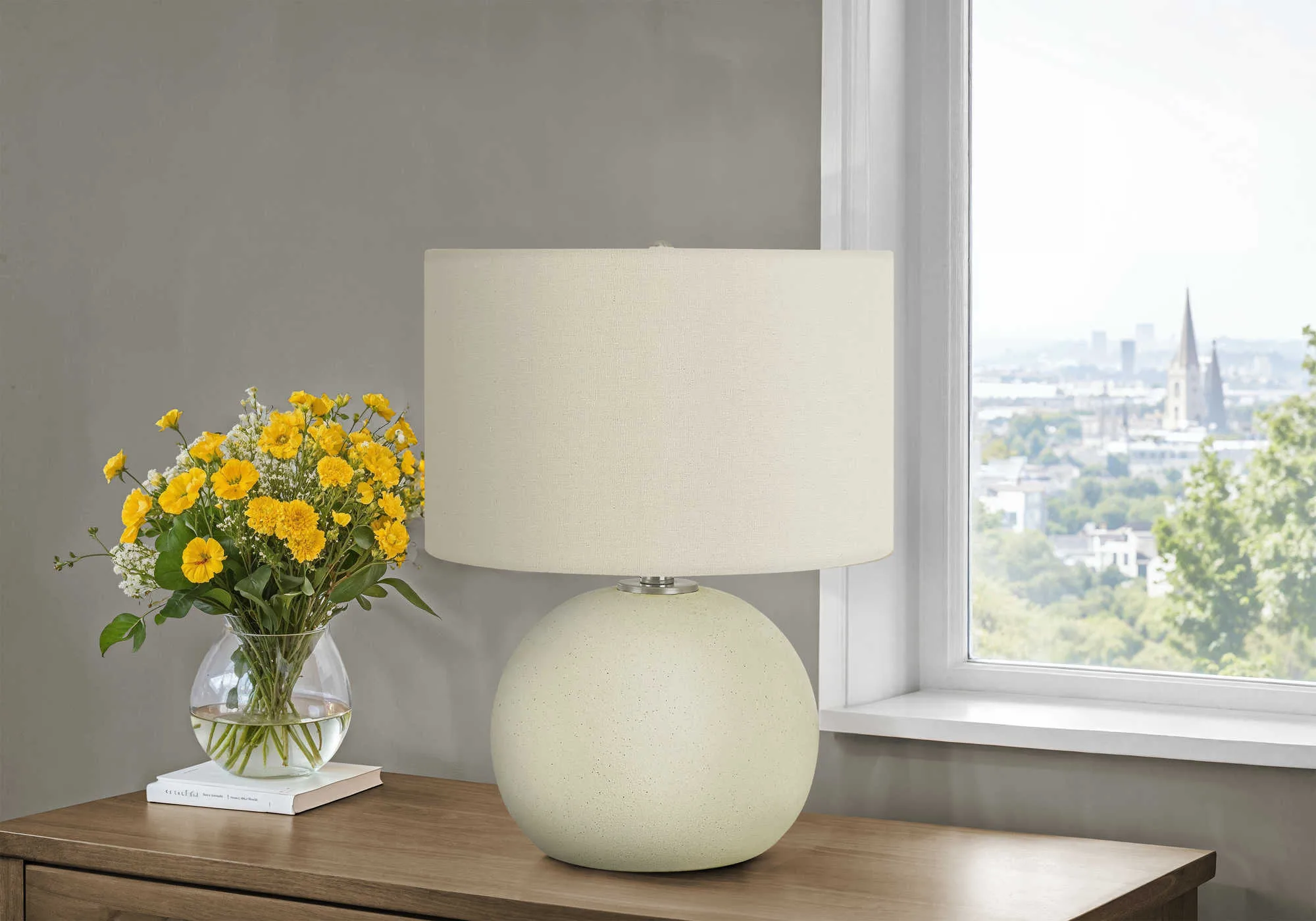 LAMPE DE TABLE CREME CERAMIQUE / IVOIRE- I 9630 - Image 2