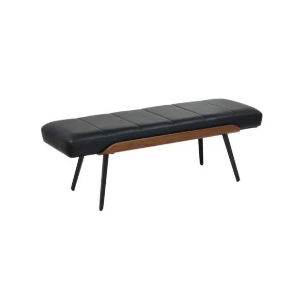 BANC CUIR NOIR BOIS NOYER- UMBER 401-062BLK