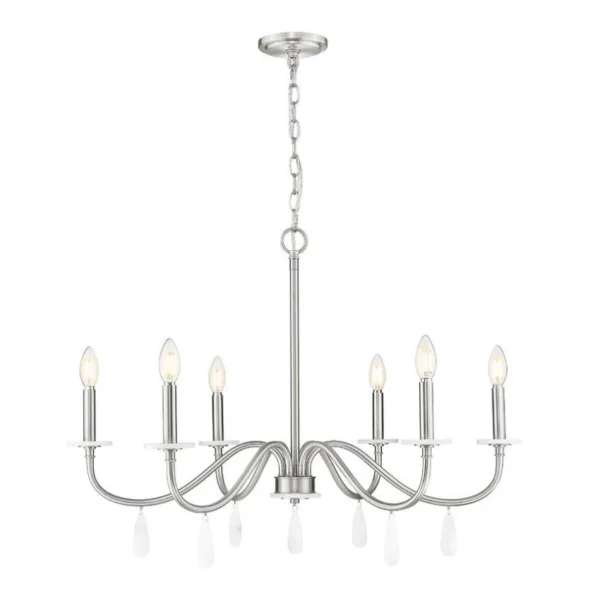 CHANDELIER 6-L NICKEL- TOUSSANT 6103-32BN