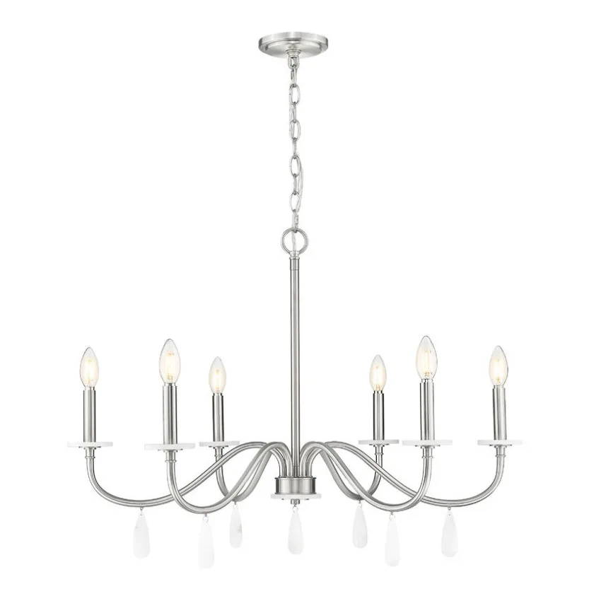CHANDELIER 6-L NICKEL- TOUSSANT 6103-32BN