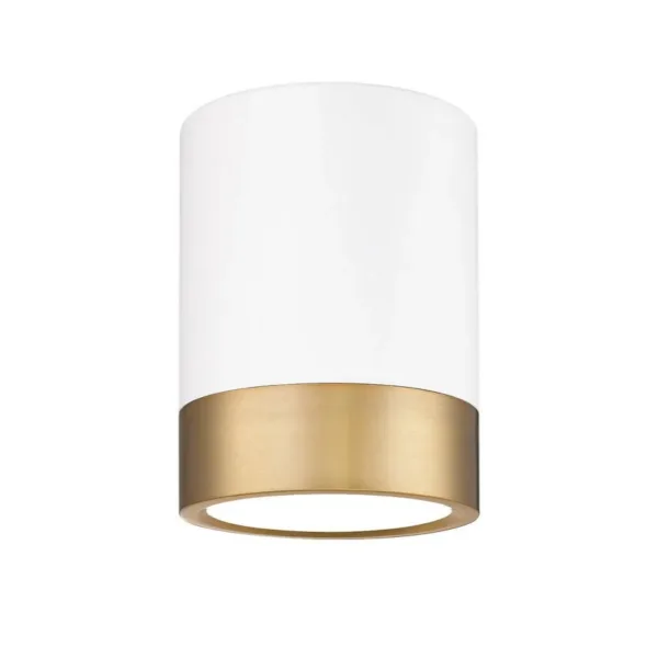 PLAFONNIER DEL CYLINDRE BLANC ET OR- ALGAR 1006F6-MWMGLD-LED