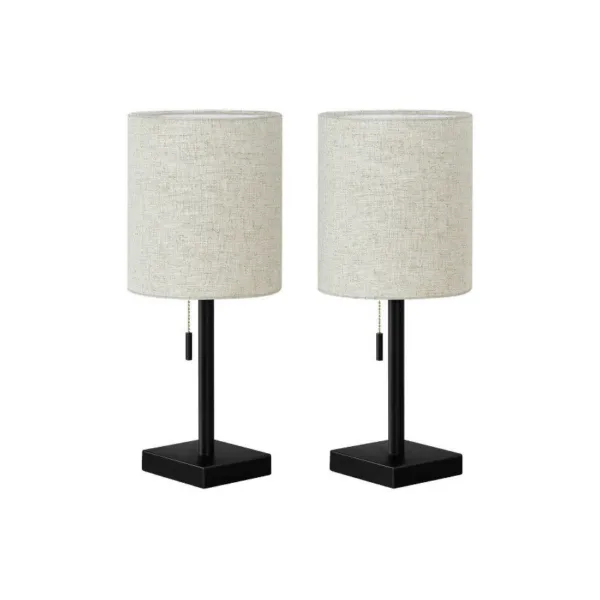 LAMPE DE TABLE (2) NOIR-BEIGE USB- I 9650