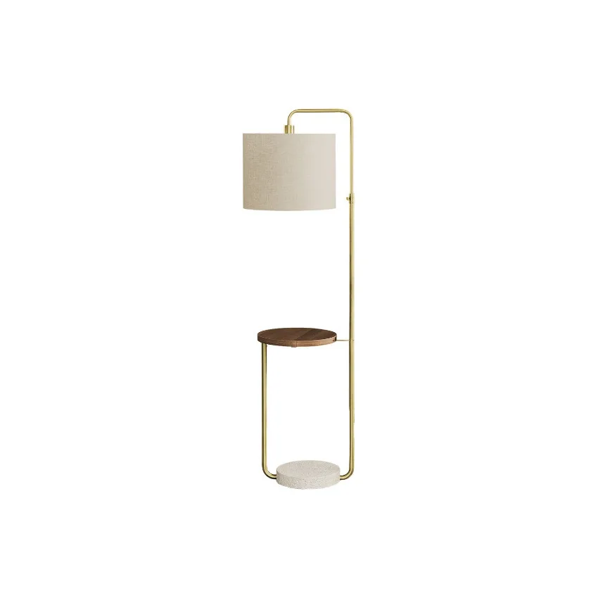 LAMPE SUR PIED LAITON METAL/BEIGE/USB- I 9754