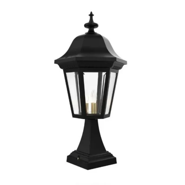 BLACK 3-L OUTDOOR PEDESTAL FIXTURE- MANOR 31240CB01C